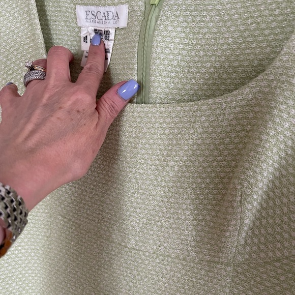 ESCADA | Vintage Designer Pastel Soft Silk Rayon Sleeveless Dress Zipper Back - Picture 3 of 5